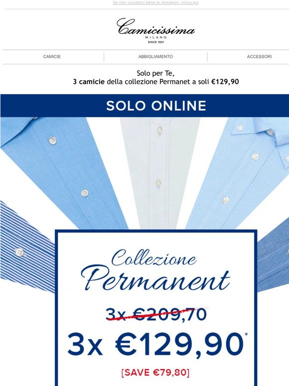 Solo per Te, 3 camicie Permanent a soli €129,90