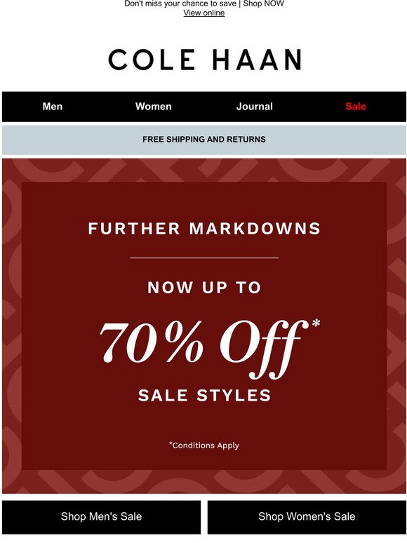 Mail, Shop Further Markdowns