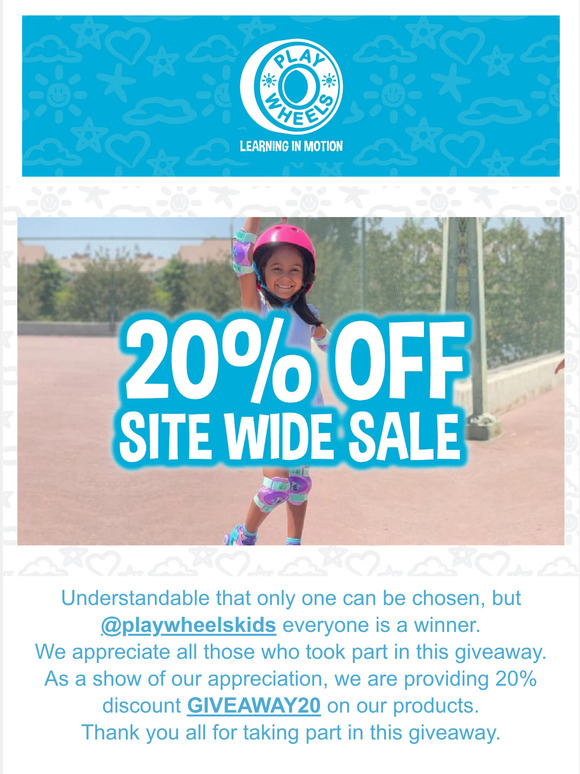 💥 Ready, Set, Go! 20% off site wide!
