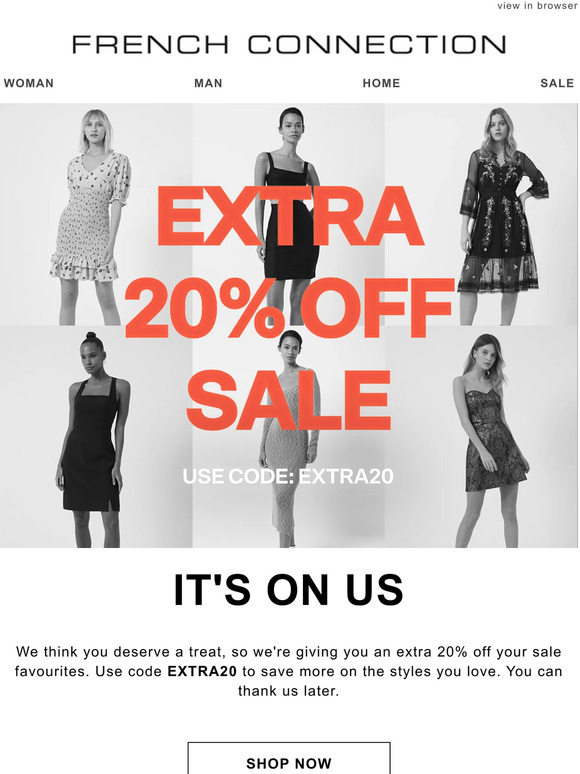 Starts now: Get extra 20% off sale 📢