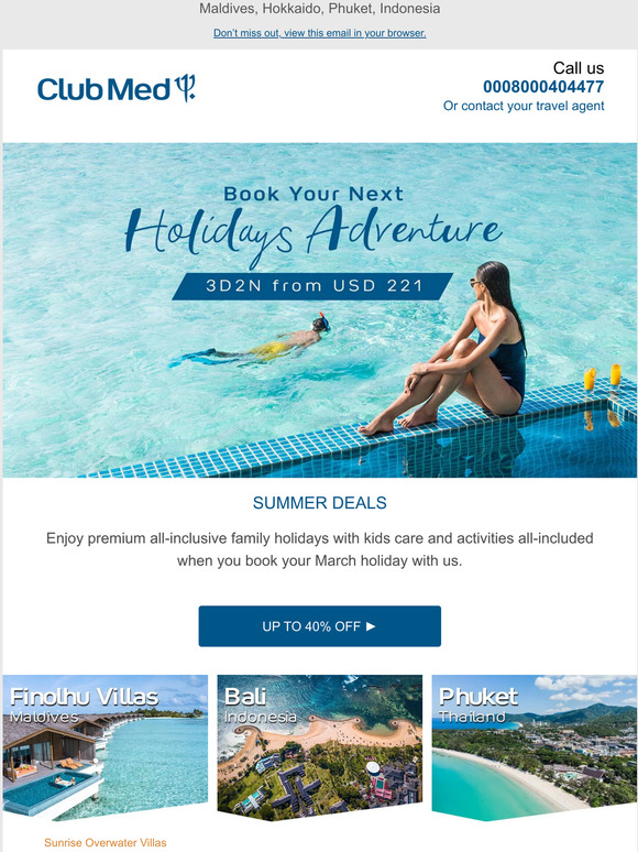 3D2N from USD 221 - Summer Deals