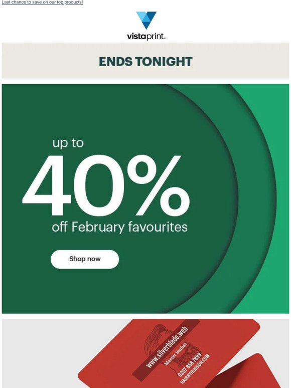 ENDS TONIGHT  Up to 40% off February faves