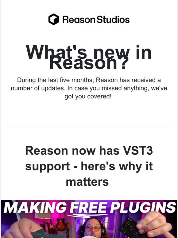 VST3 in Reason is a big deal - here's why 🎤🎧🎶🎸