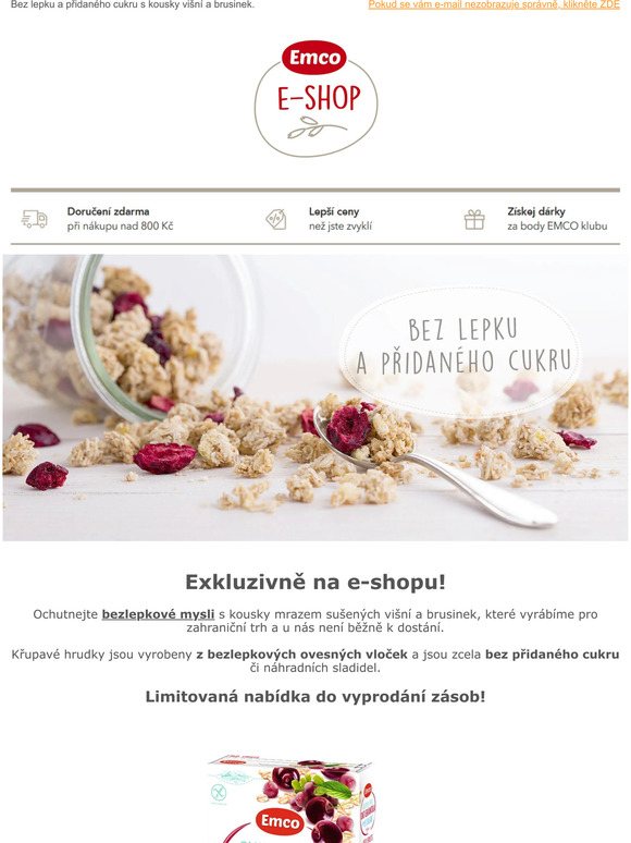 Emco CZSK Exkluzivně na Mysli bez lepku a přidaného cukru