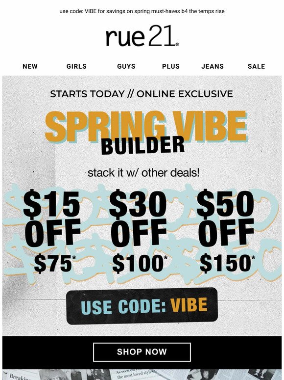 up to $50 OFF 🌼 new spring vibe check