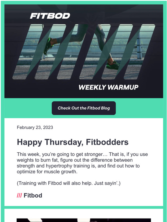 Fitbod Do you train for hypertrophy or strength? Milled