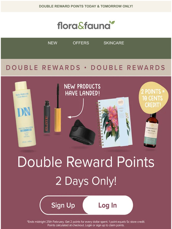 Double Reward Points | 2 Days Only! ✌️