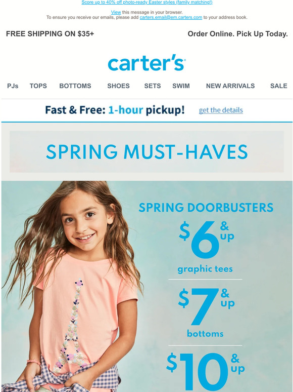 Carter's 🤩 Our top doorbusters for spring from 6, 7 & 10 Milled