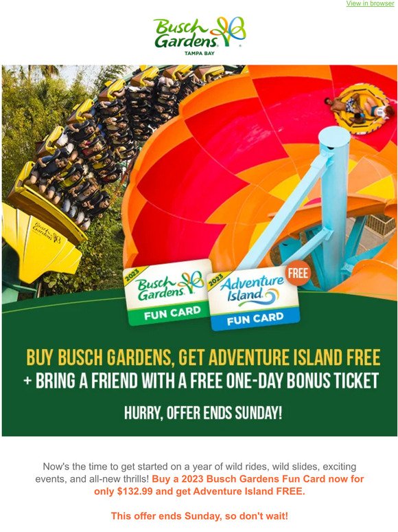 Ends Sunday: Add a FREE Friend Ticket to Your 2-Park Deal! 🎫