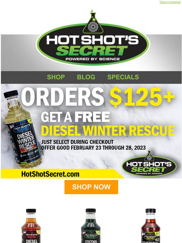 Hot Shot's Secret - High Performance Additives: I use EDT, what should I do  in the winter?