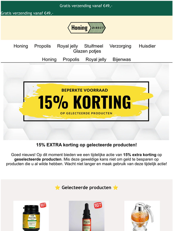 15% extra korting op geselecteerde producten! 😍