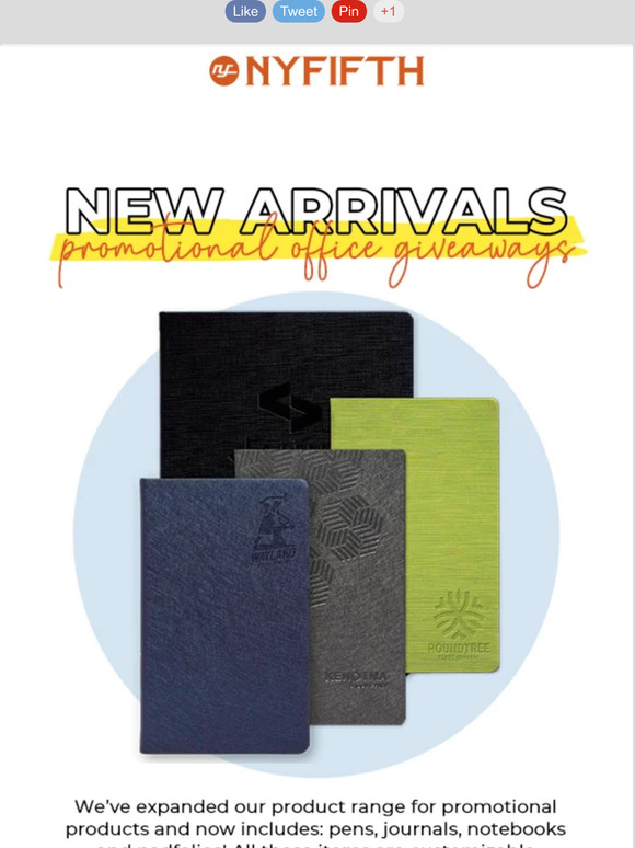 🖊️ Custom Pens, Notebooks & Water Bottles -- now available at NYFIFTH!