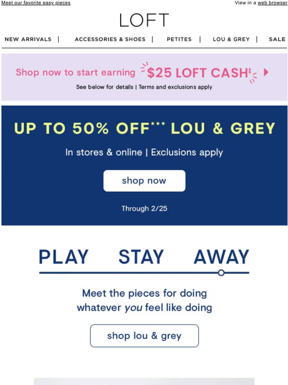 Lou & Grey Email Newsletters Shop Sales, Discounts, and Coupon Codes