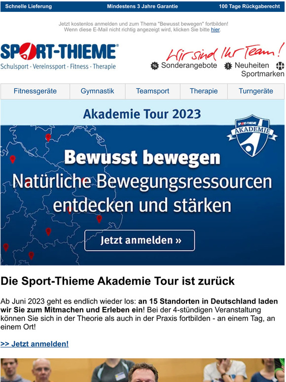 Die Sport-Thieme Akademie geht auf Tour!