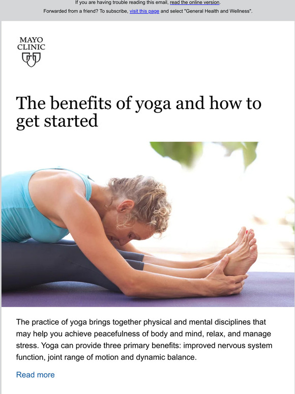 The Mayo Clinic Diet The benefits of yoga and how to get started Milled