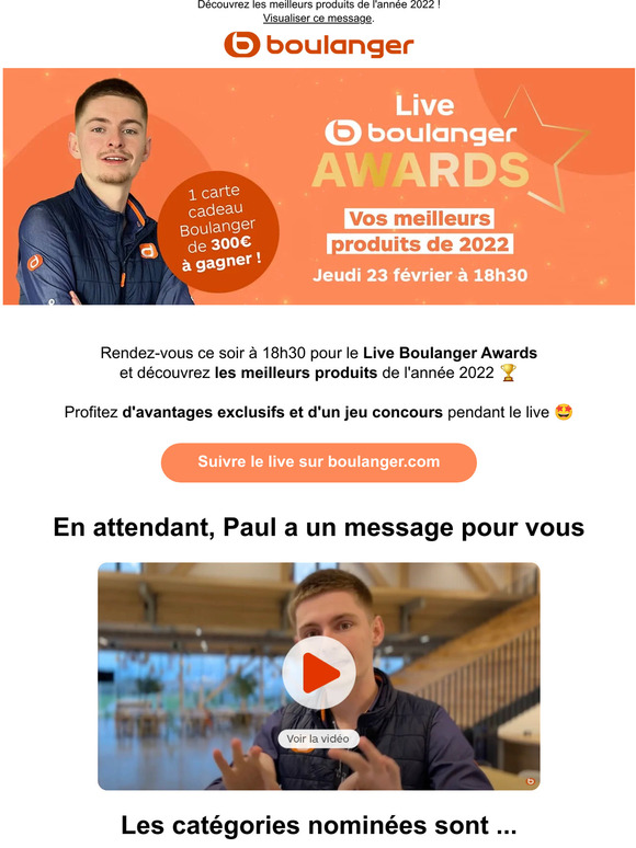 🎬 Live spécial Boulanger Awards ce soir à 18h30 !