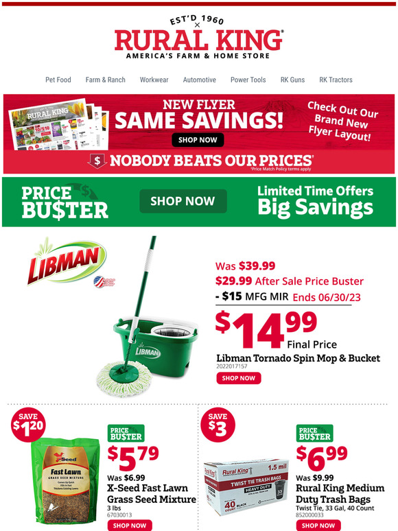 Rural Libman Tornado Spin Mop & Bucket WAS 39.99 NOW 29.99