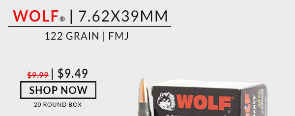 Wolf Ammunition - 7.62x39 - 122 Grain - FMJ - Wolf Performance - Steel Case - 20 Rounds