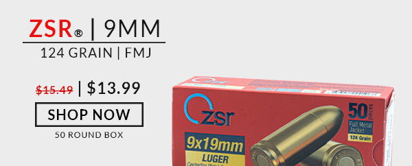 ZSR Ammunition - 9mm - 124 Grain - FMJ - 50 Rounds