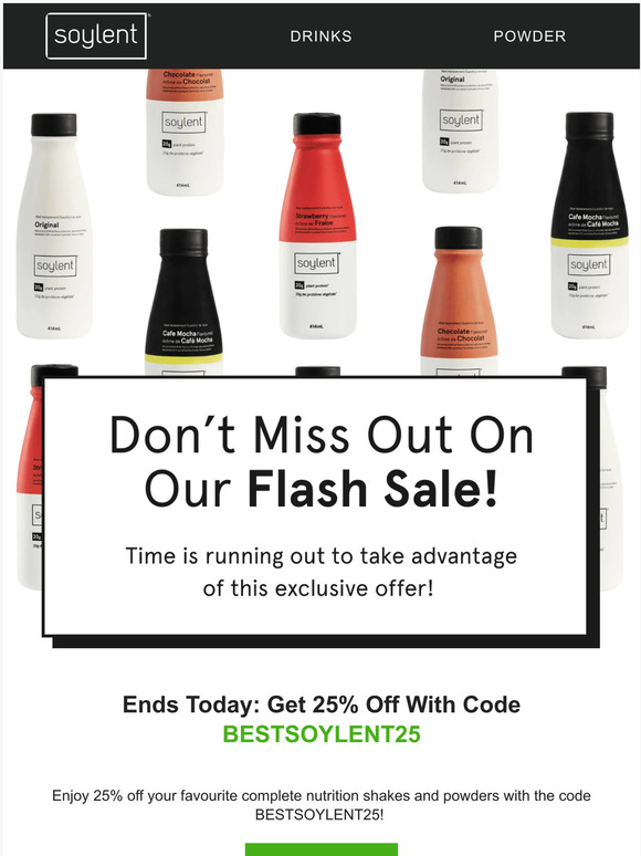 LAST CHANCE: Save 25% on Soylent