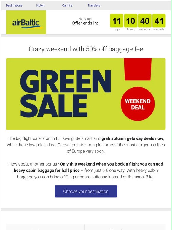 😱Cheap flights and discount on baggage!