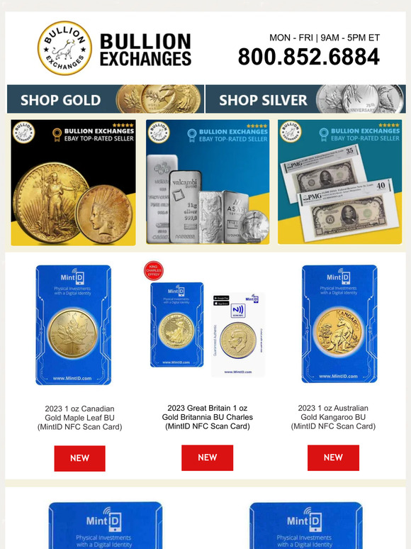 Bullion Exchanges NEW Gold Coins, Plus Silver And Platinum Bars! Milled