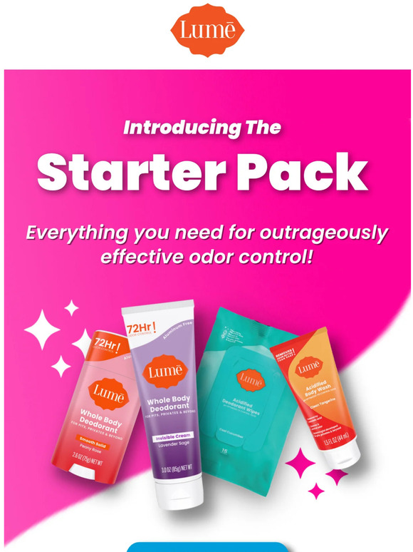 Lume Deodorant Want to know what’s in our starter pack? Milled