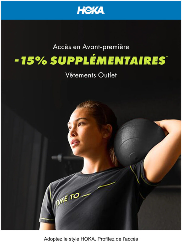 Outlet : -15 % supplémentaires sur les vêtements
