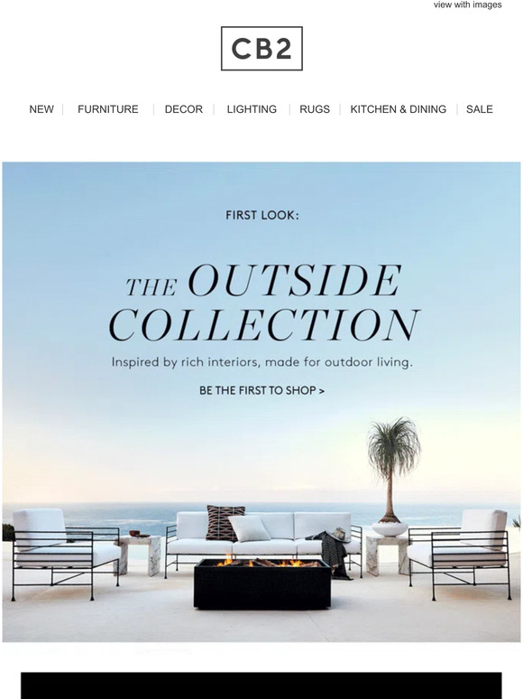 CB2 first look the outside collection 2023 Milled