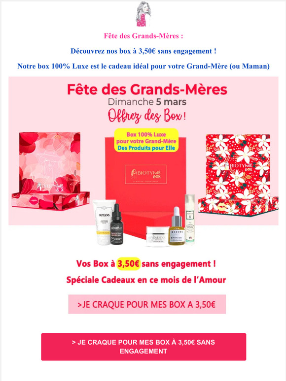 Fête des Grands-Mères : Vous avez Gagné vos Box à...