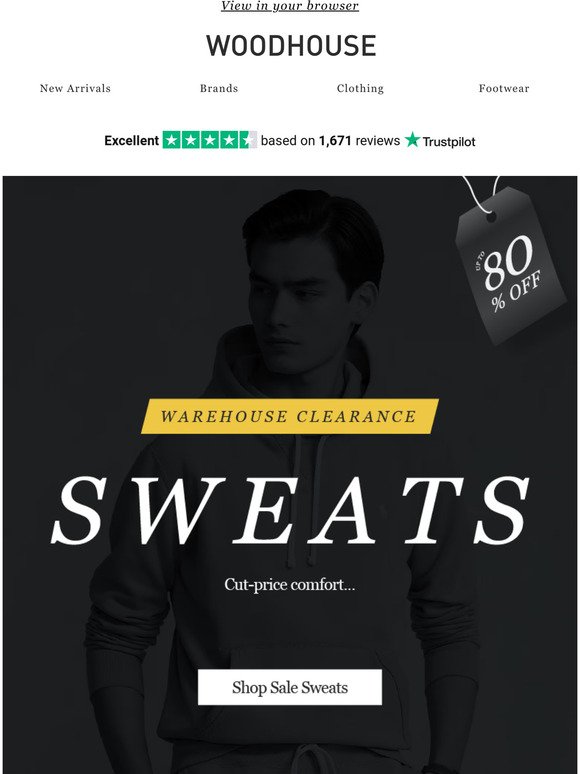 Up to 80% off sweats