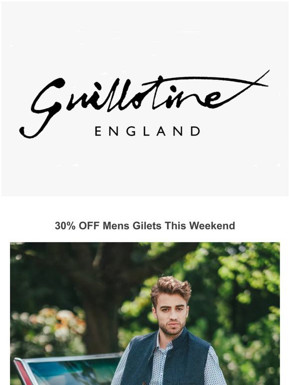 Private Sale 30% Off Mens Gilets this Weekend Only