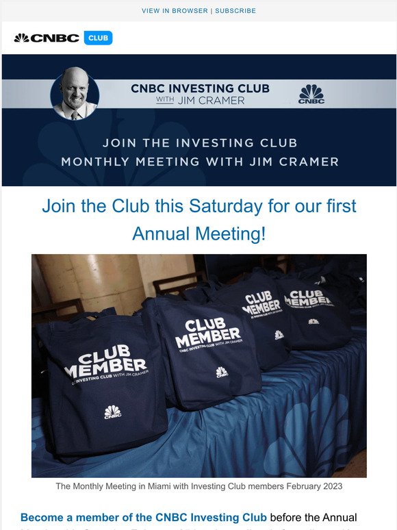 You're invited to join the Annual Meeting live with Jim Cramer!