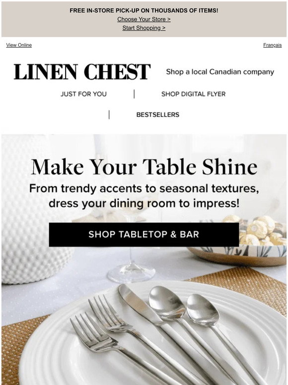Picture of Linen Chest: Guess what? NEW Tabletop Trends are in! | Milled