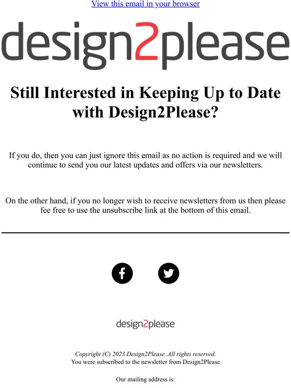 Still Interested in Keeping Up to Date with Design2Please?