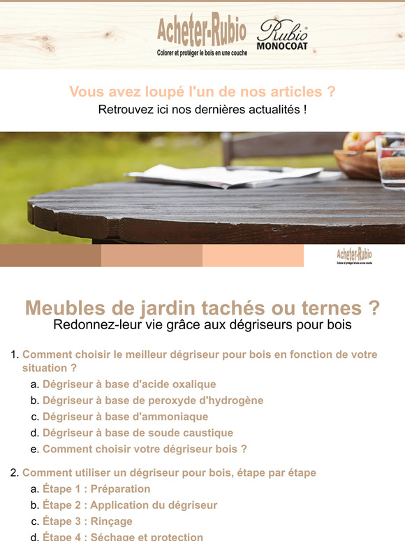 Meubles de jardin tachés ou ternes ? Redonnez-leur vie grâce aux dégriseurs pour bois