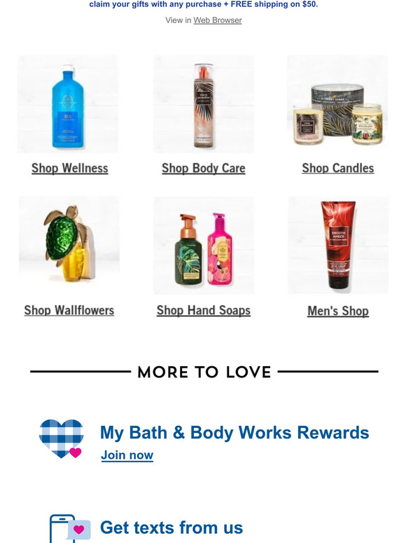Bath & Body Works join Rewards now for early access to 2 FREE gifts! 🥥