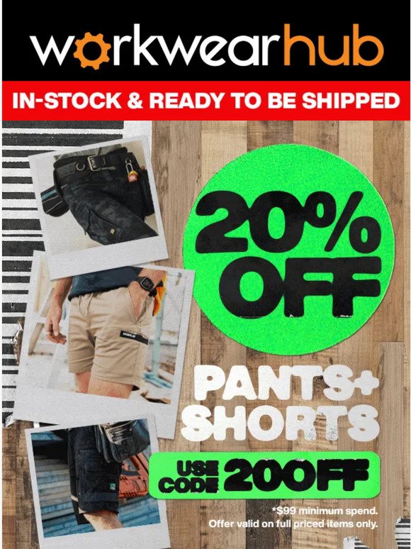 20% Off Pants & Shorts*
