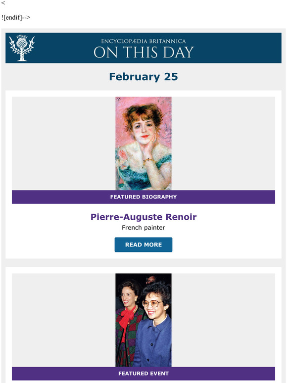Ousting of Marcos in the Philippines, Pierre-Auguste Renoir is featured, and more from Britannica