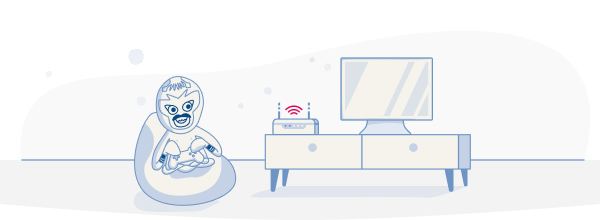 A cartoon image of a squid watching TV