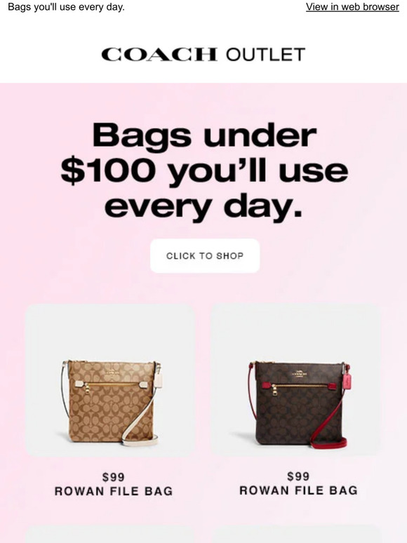 Coach Outlet AU: Just For You: Bags Under $100 | Milled