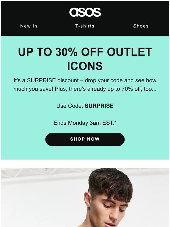 Up to 30% off outlet icons 🤪