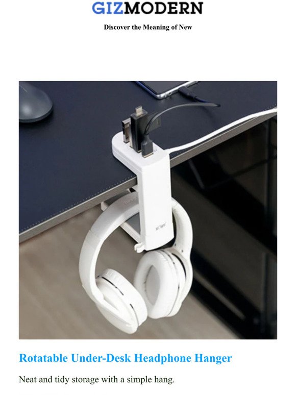 Popular This Week: Rotatable Under-Desk Headphone Hanger and Double-Sided Transparent Adhesive Tape