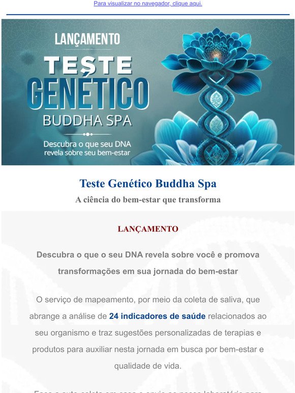 [LANÇAMENTO] Teste Genético Buddha Spa - 10% OFF
