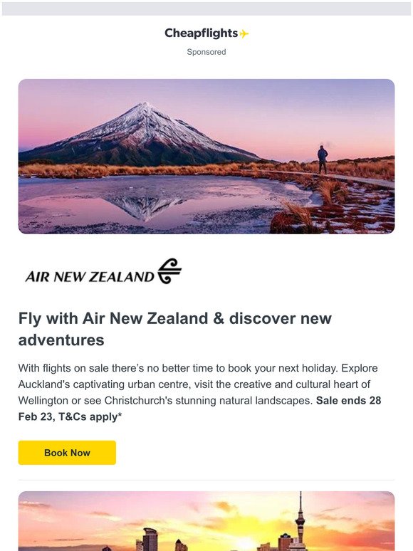48 Hour Sale Now On: Book with Air New Zealand and Save ✈