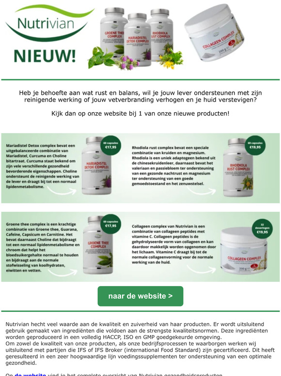 Nieuw bij Nutrivian! Rust, Detox en Collageen