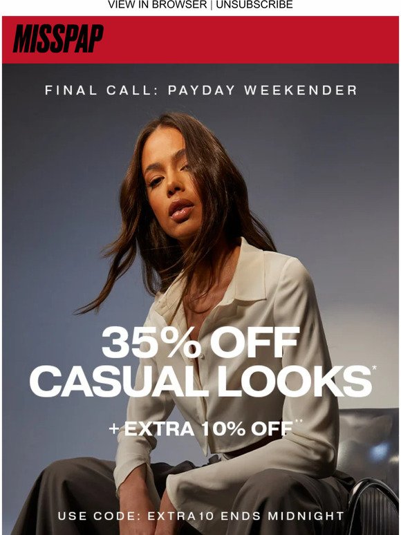 Email Exclusive: Extra 10% Off!