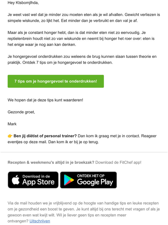 7 tips om je hongergevoel te onderdrukken!