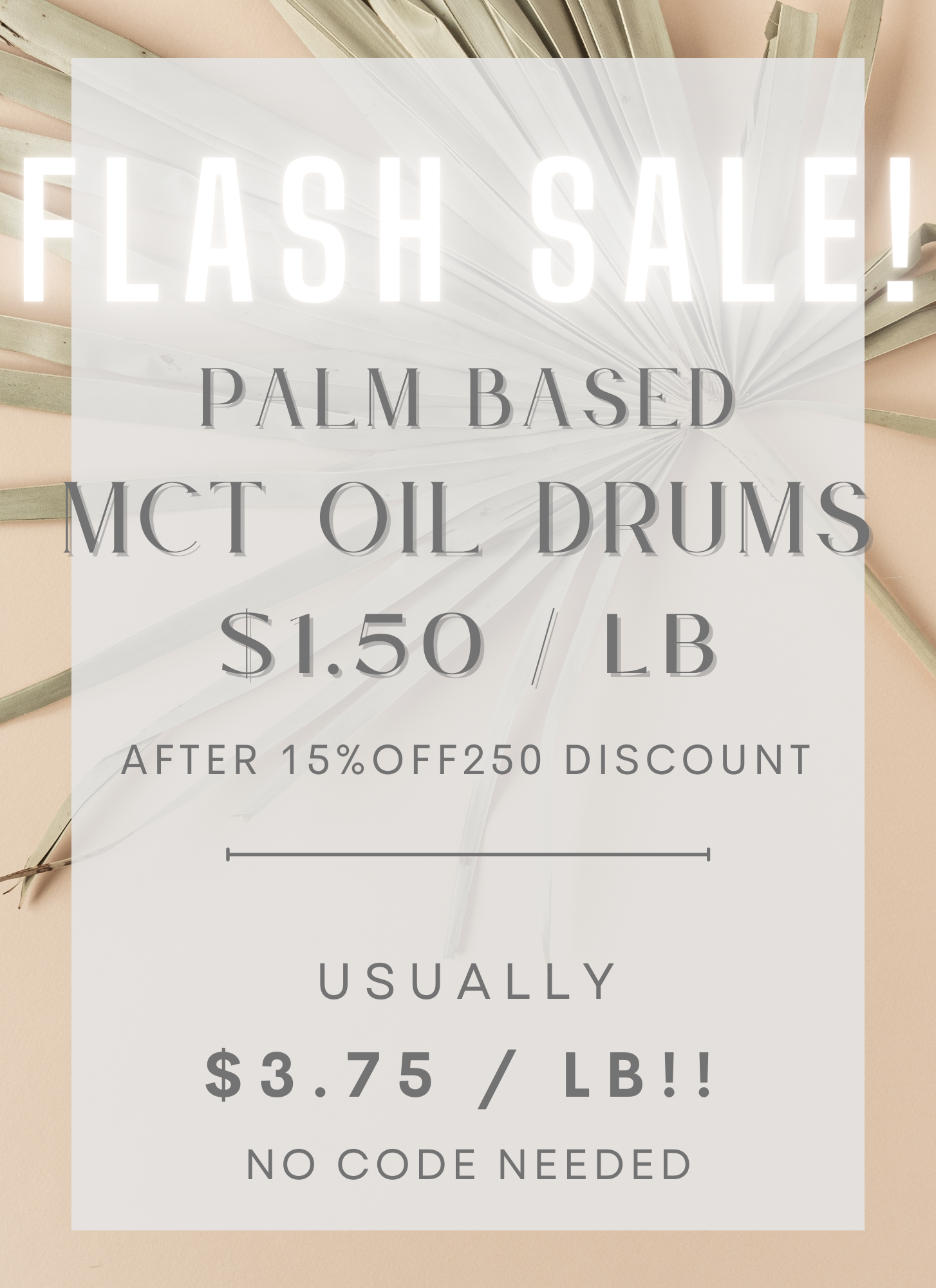 THIS SALE WON'T LAST LONG!