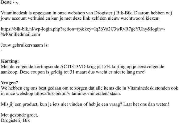 [Bik & Bik NL] Logingegevens